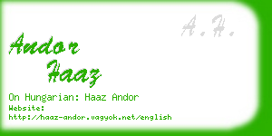 andor haaz business card